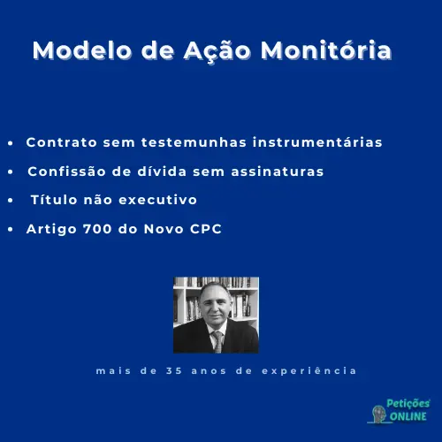 Autor Peti&ccedil;&otilde;es Online&reg; - Modelo de A&ccedil;&atilde;o Monit&oacute;ria Contrato