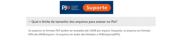 Erro Limite PDF PJE 1MB