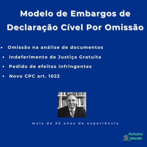 Autor Peti&ccedil;&otilde;es Online&reg; - Embargos Declara&ccedil;&atilde;o Omiss&atilde;o Gratuidade