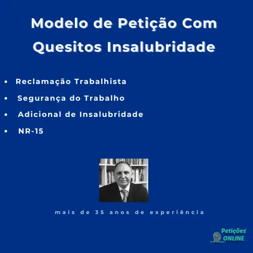 Autor Peti&ccedil;&otilde;es Online&reg; + Modelo de Peti&ccedil;&atilde;o com Quesitos para Per&iacute;cia de Insalubridade em A&ccedil;&atilde;o Trabalhista