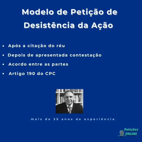 Autor Peti&ccedil;&otilde;es Online - Peti&ccedil;&atilde;o de desist&ecirc;ncia da a&ccedil;&atilde;o ap&oacute;s a contesta&ccedil;&atilde;o