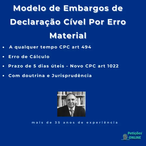 Autor Peti&ccedil;&otilde;es Online&reg; - Embargos Declara&ccedil;&atilde;o Erro Material