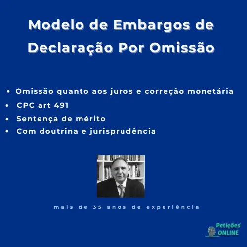 Autor Peti&ccedil;&otilde;es Online&reg; Embargos Omiss&atilde;o juros corre&ccedil;&atilde;o monet&aacute;ria