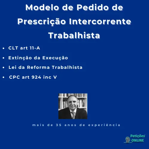 Autor Peti&ccedil;&otilde;es Online - Pedido de Prescri&ccedil;&atilde;o Intercorrente Trabalhista