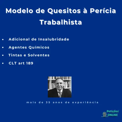 Autor Peti&ccedil;&otilde;es Online&reg; - Quesitos Per&iacute;cia Agentes Qu&iacute;micos