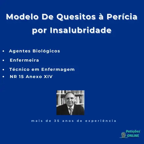 Autor Peti&ccedil;&otilde;es Online&reg; - Quesitos Insalubridade Enfermeira