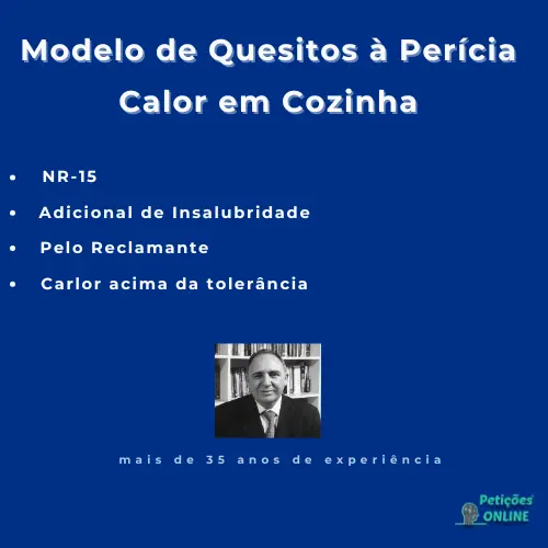 Autor Peti&ccedil;&otilde;es Online&reg; - Quesitos Insalubridade Calor Cozinha
