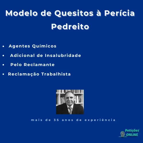 Autor Peti&ccedil;&otilde;es Online&reg; - Quesitos Insalubridade Pedreiro