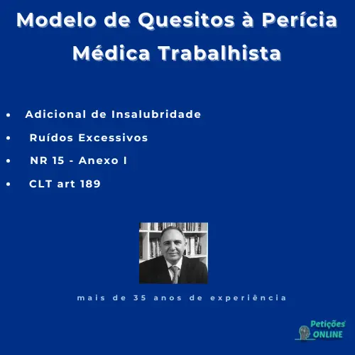 Autor Peti&ccedil;&otilde;es Online&reg; - Quesitos Insalubridade Ru&iacute;dos