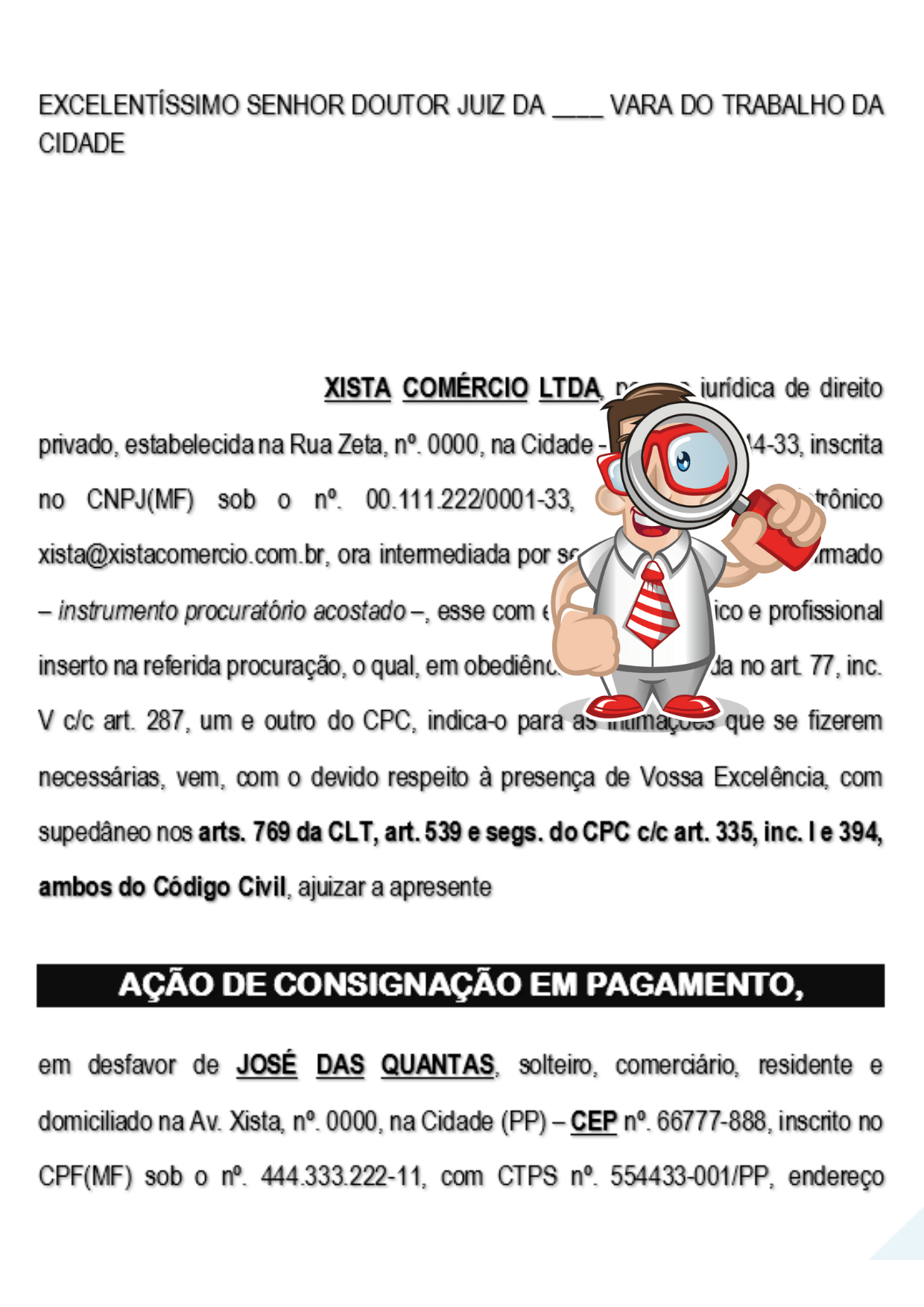 Modelo Ação de Consignação em Pagamento