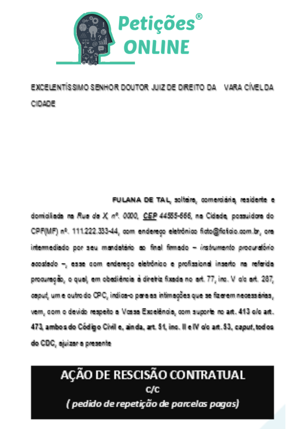 Exemplo De Carta De Rescisão Contratual Novo Exemplo 8979