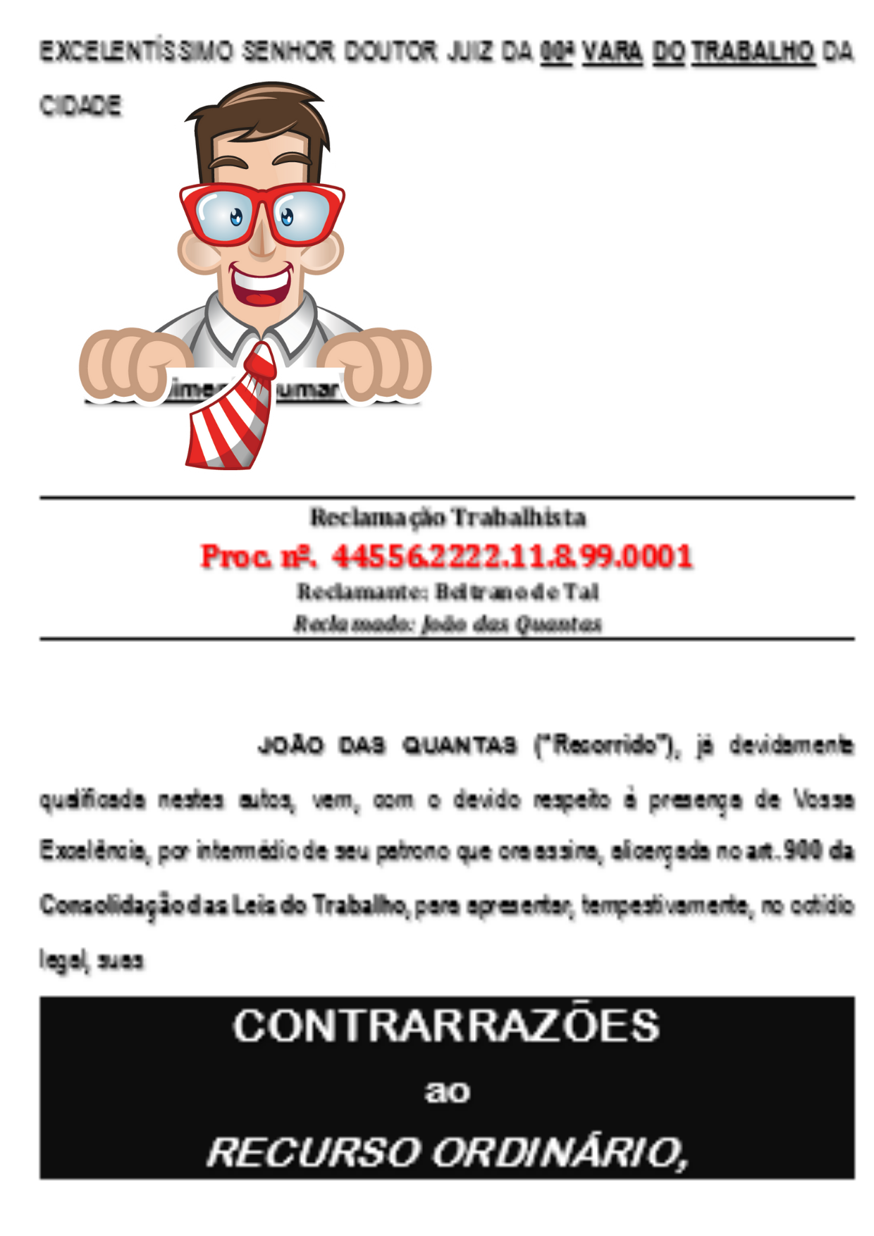 Modelo- de Razões Finais Trabalhista Reclamante, Novo CPC