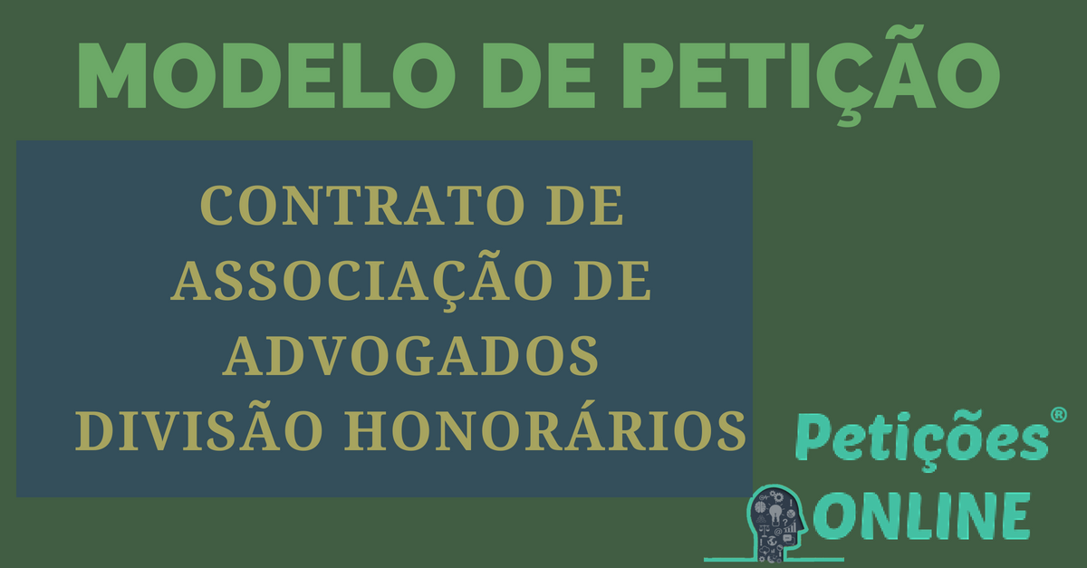 Contrato De Associação De Advogados Novo Cpc Modelo 3751