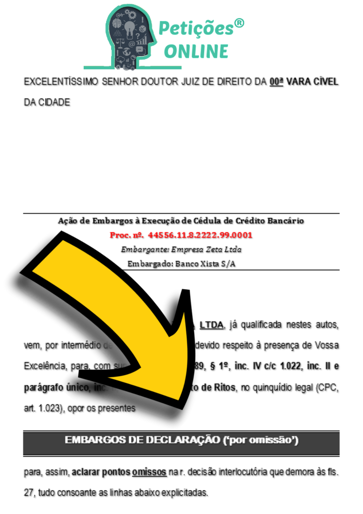 -Modelo- Recurso Embargos de Declaração Novo CPC art 1022