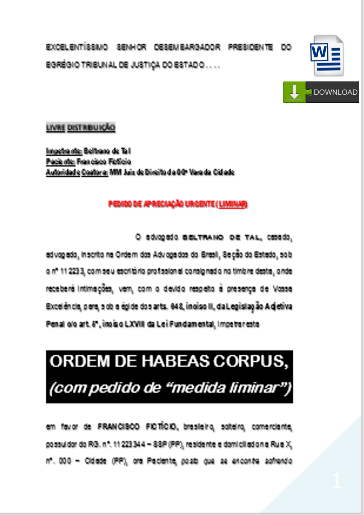 Modelo De Recurso Ordinário Em Habeas Corpus Vários Modelos