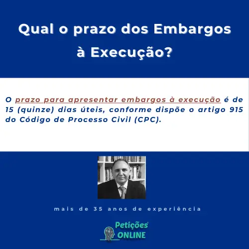 Qual o prazo dos embargos à execução?