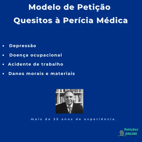 Autor Peti&ccedil;&otilde;es Online&reg; + Modelo de Peti&ccedil;&atilde;o com Quesitos para Per&iacute;cia M&eacute;dica em A&ccedil;&atilde;o Trabalhista por Depress&atilde;o Ocupacional