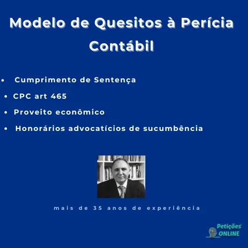 Autor Peti&ccedil;&otilde;es Online&reg; Quesitos &agrave; Per&iacute;cia Cont&aacute;bil Cumprimento de Senten&ccedil;a